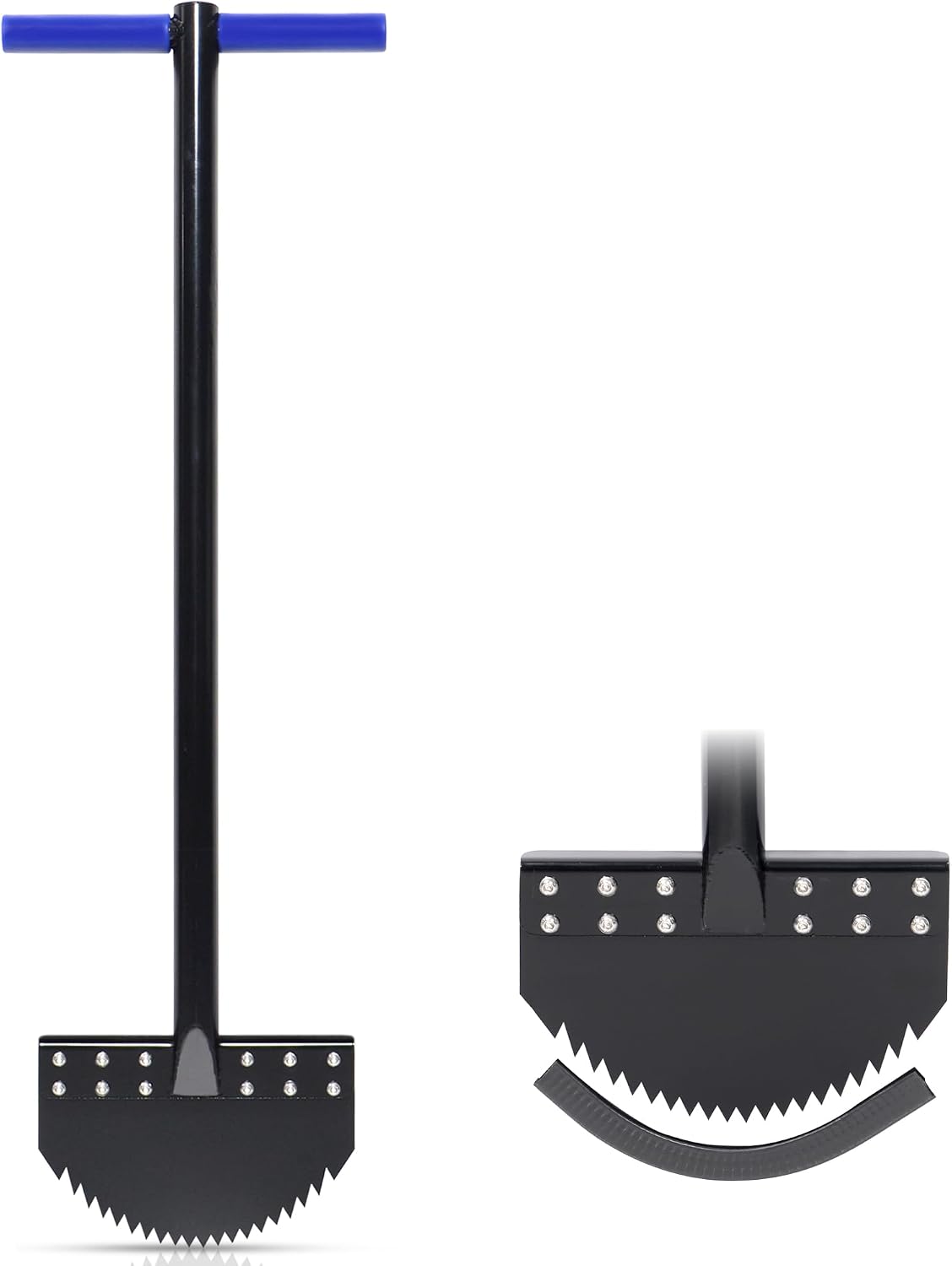 Manual Saw-Tooth Half-Moon Lawn Edger with 41-Inch Handle & Wide Footplate – Spring Steel
