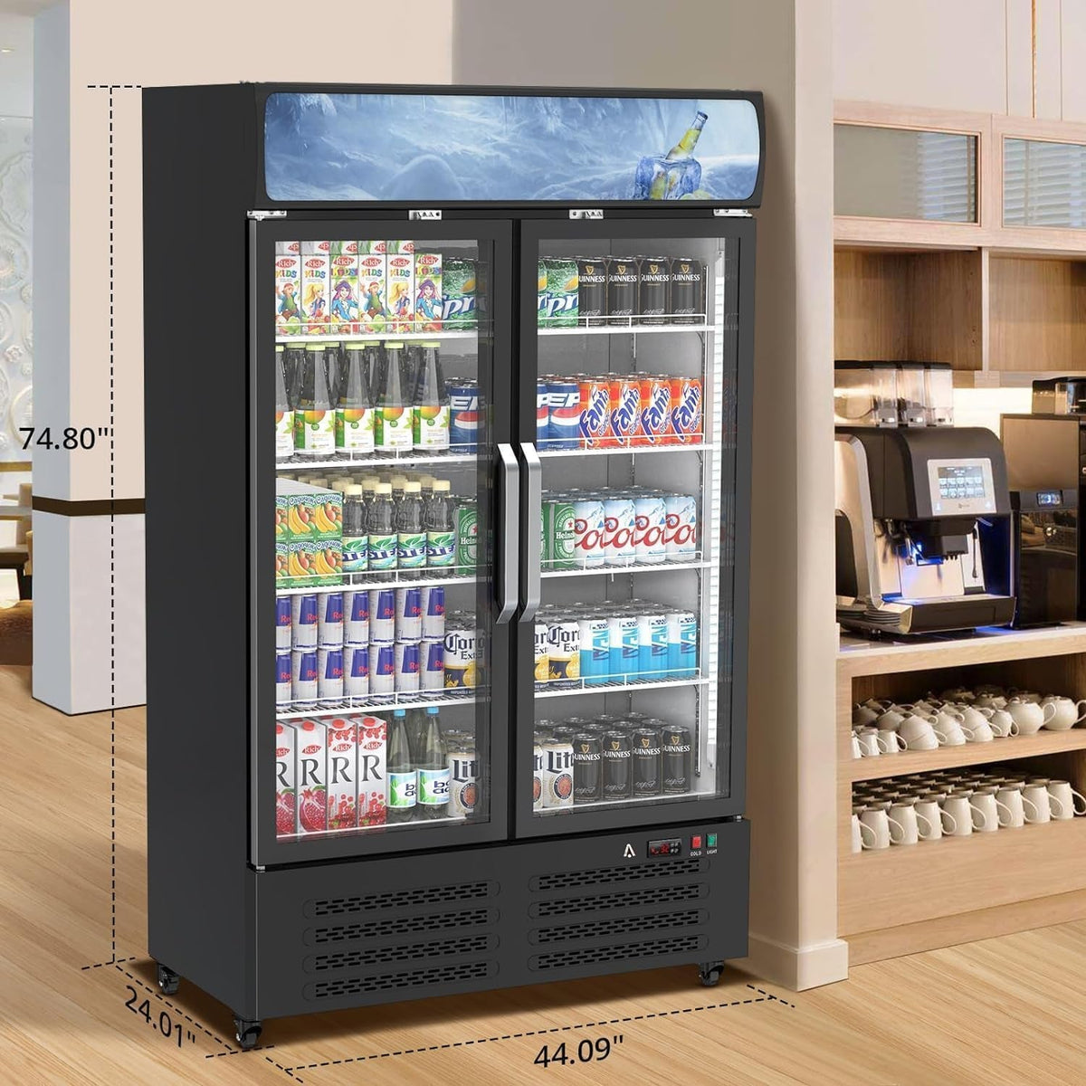 IDEALHOUSE 26.8 Cu. Ft. Two-Door Commercial Merchandiser Refrigerator