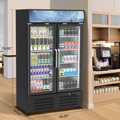 IDEALHOUSE 26.8 Cu. Ft. Two-Door Commercial Merchandiser Refrigerator