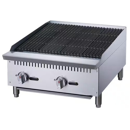 24 In. NSF Commercial Heavy-Duty Countertop Radiant Charbroiler in Stainless Steel