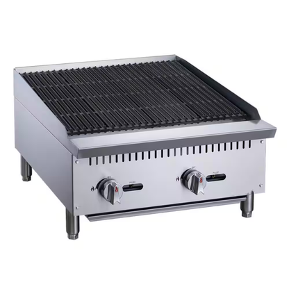 24 In. NSF Commercial Heavy-Duty Countertop Radiant Charbroiler in Stainless Steel