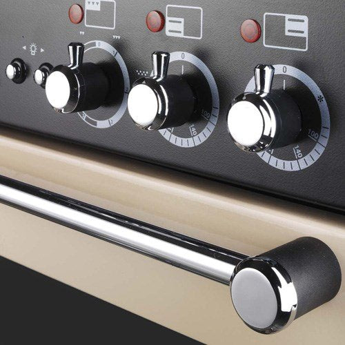 90cm Dual Fuel Range Cooker with Gas Hob & Electric Ovens – Black