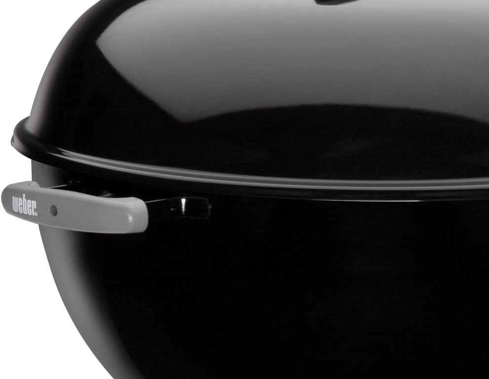 22" Heavy-Duty Charcoal BBQ Kettle Grill with 363 Sq. In. Cooking Area - Black