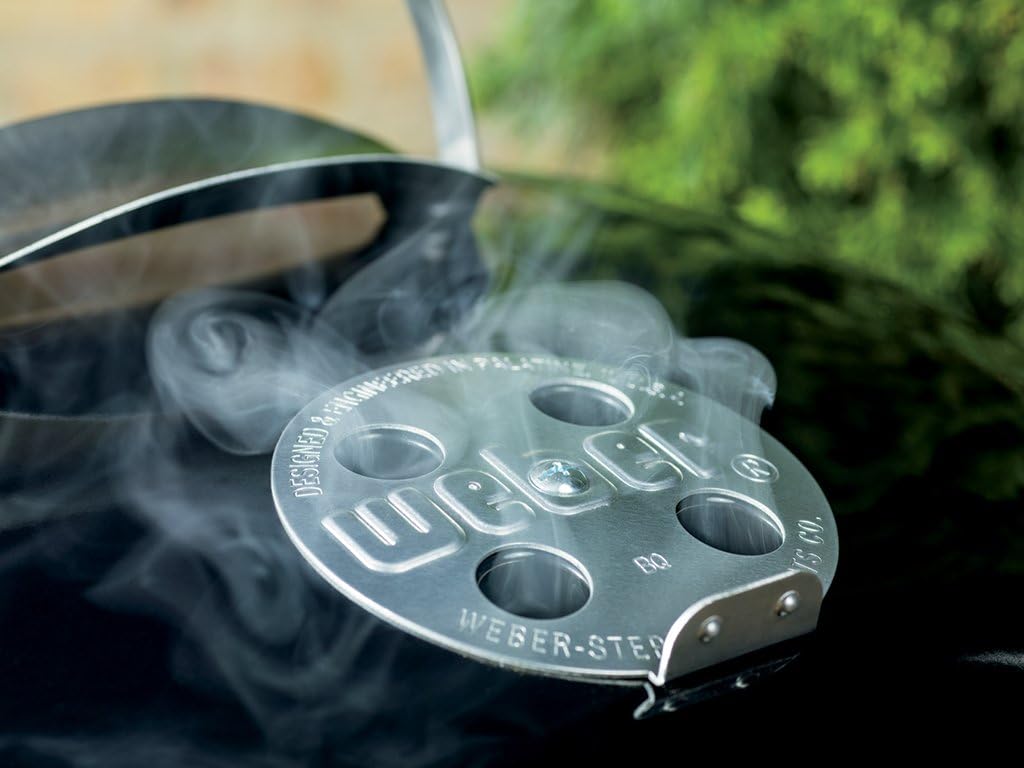 22" Heavy-Duty Charcoal BBQ Kettle Grill with 363 Sq. In. Cooking Area - Black