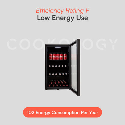 Drinks Fridge Beverage Cooler 0°C–10°C Glass Door 39dB