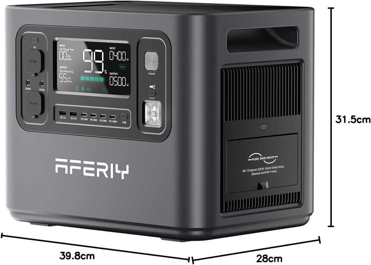 2048Wh Portable Power Station 2400W LiFePO4 Battery Solar Generator with UPS