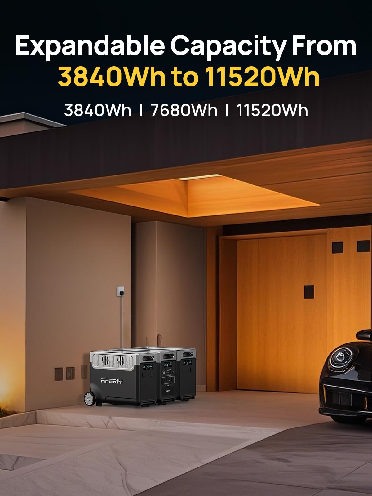 3840Wh Portable Power Station 3600W LiFePO4 Solar Generator