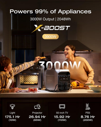 EF ECOFLOW DELTA 3 Max Plus Portable Power Station, 2048Wh LiFePO4 Battery