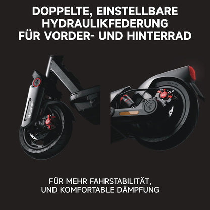 Electric Scooter with Road-Legal Certification, 80km Eco Mode Range, Dual Hydraulic Suspension, 130kg Load Capacity