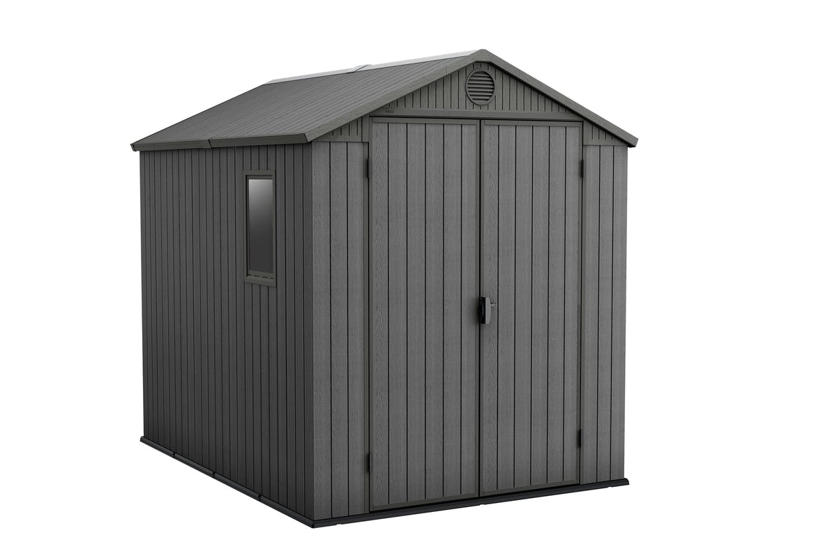 Large Outdoor Garden Storage Shed Weather Resistant Resin Double Door Brown