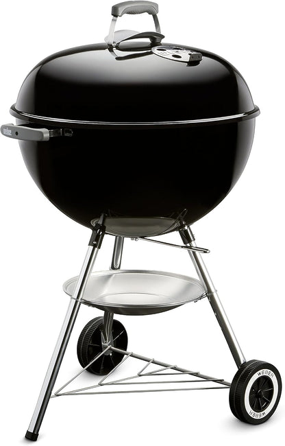22" Heavy-Duty Charcoal BBQ Kettle Grill with 363 Sq. In. Cooking Area - Black