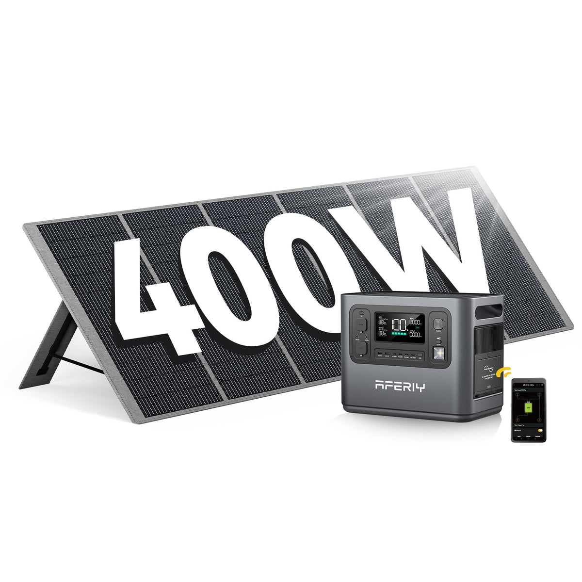 2048Wh Portable Power Station 2400W LiFePO4 Battery Solar Generator with UPS