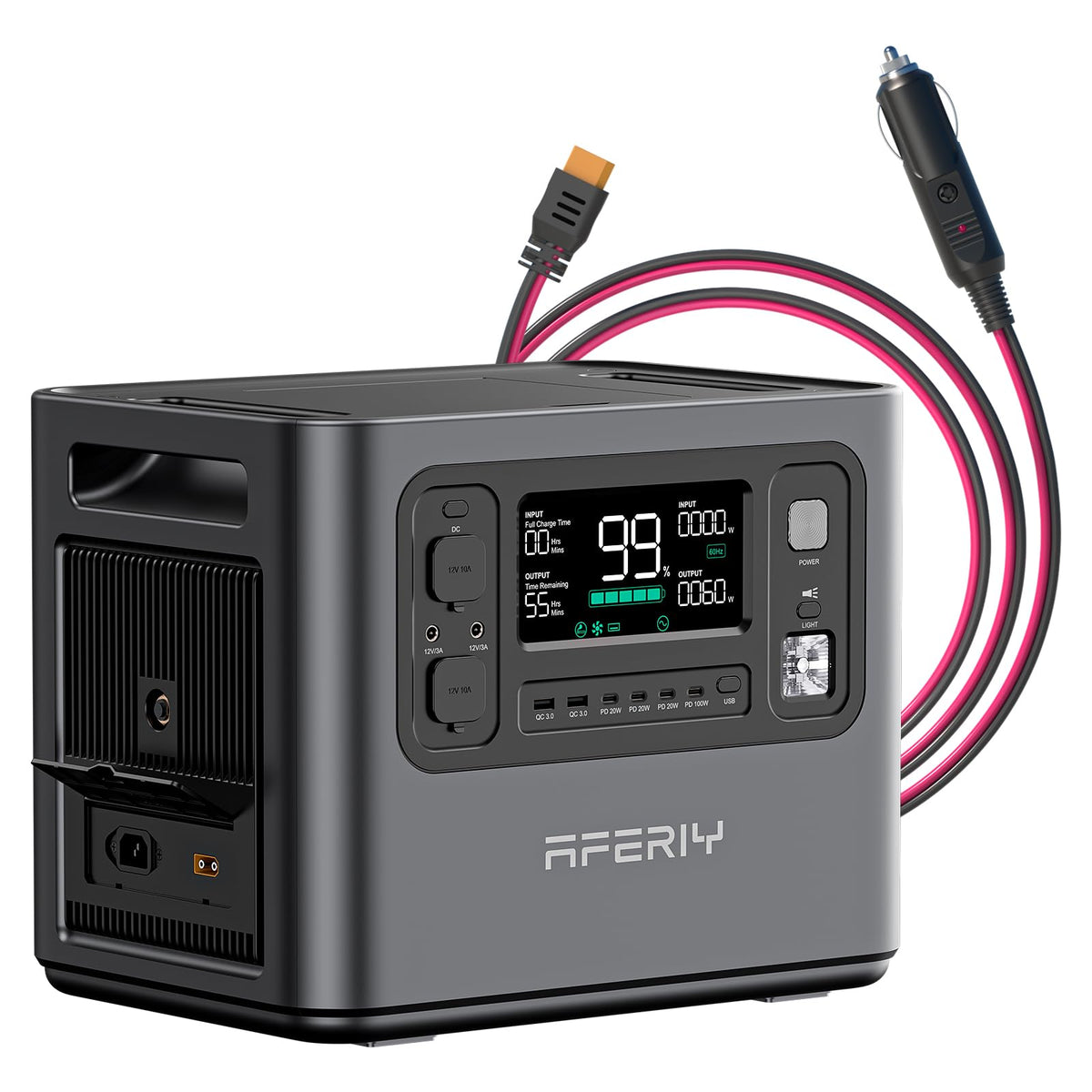 2048Wh Portable Power Station 2400W LiFePO4 Battery Solar Generator with UPS