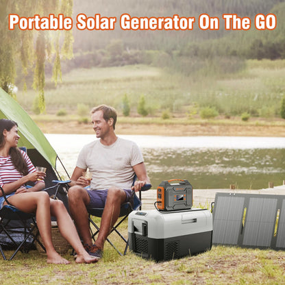 300W Portable Power Station with 60W Foldable Solar Panel