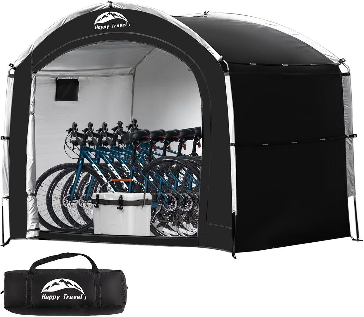 Heavy-Duty Waterproof Outdoor Bike Storage Tent – PU 4000mm Oxford Shed for 2-3 Bicycles, Black