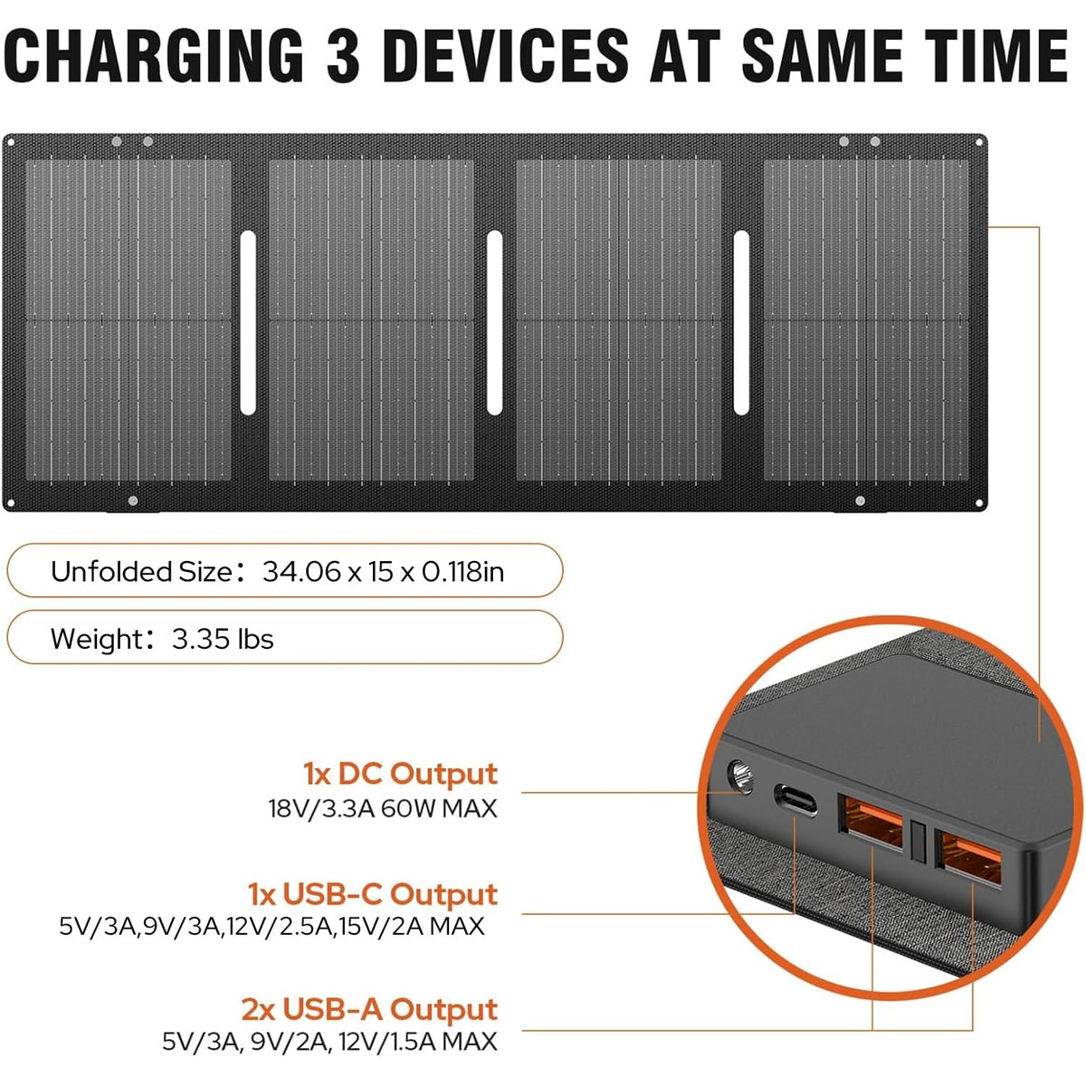 300W Portable Power Station with 60W Foldable Solar Panel