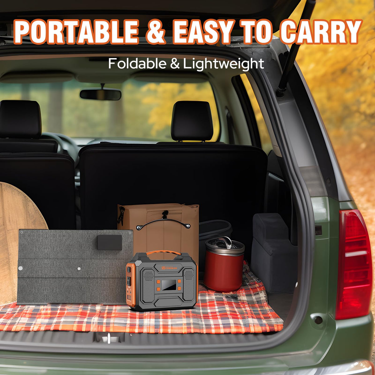 300W Portable Power Station with 60W Foldable Solar Panel