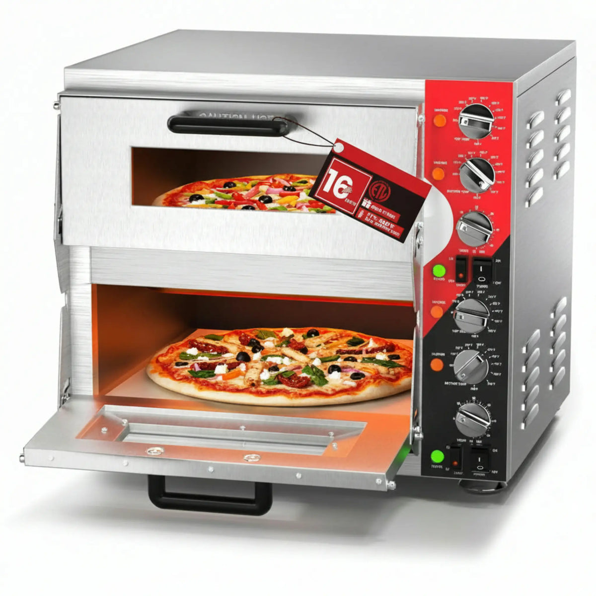 PYY 16-Inch Double-Deck Electric Countertop Pizza Oven