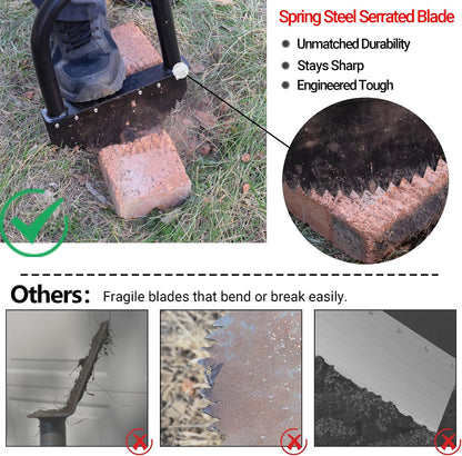 Manual Saw-Tooth Half-Moon Lawn Edger with 41-Inch Handle & Wide Footplate – Spring Steel