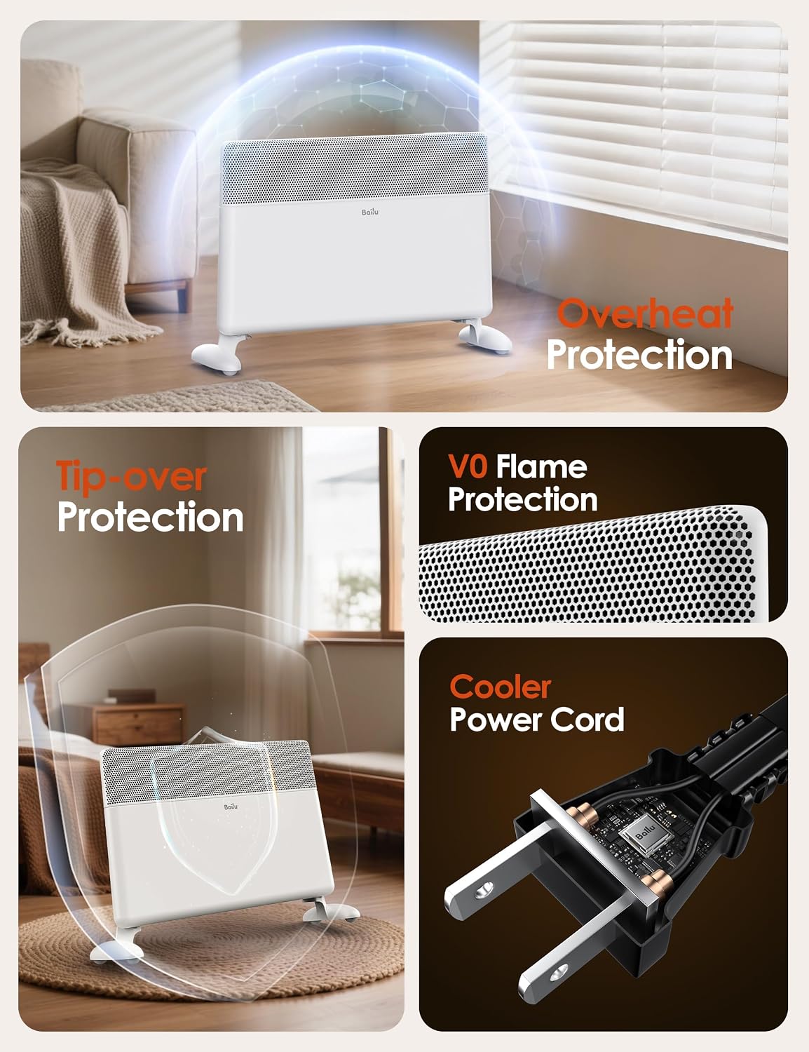 Ballu 2000W Smart WiFi Electric Panel Heater Wall Mounted & Freestanding