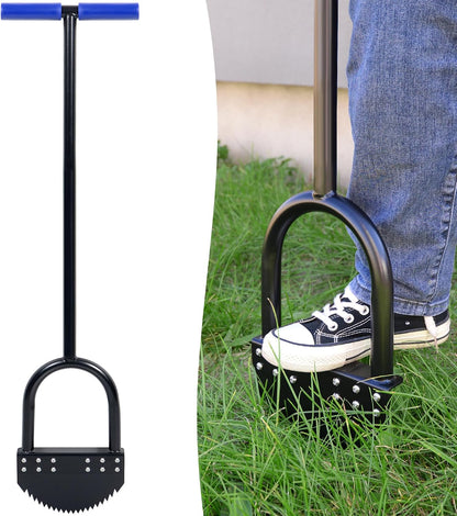 Manual Saw-Tooth Half-Moon Lawn Edger with 41-Inch Handle & Wide Footplate – Spring Steel