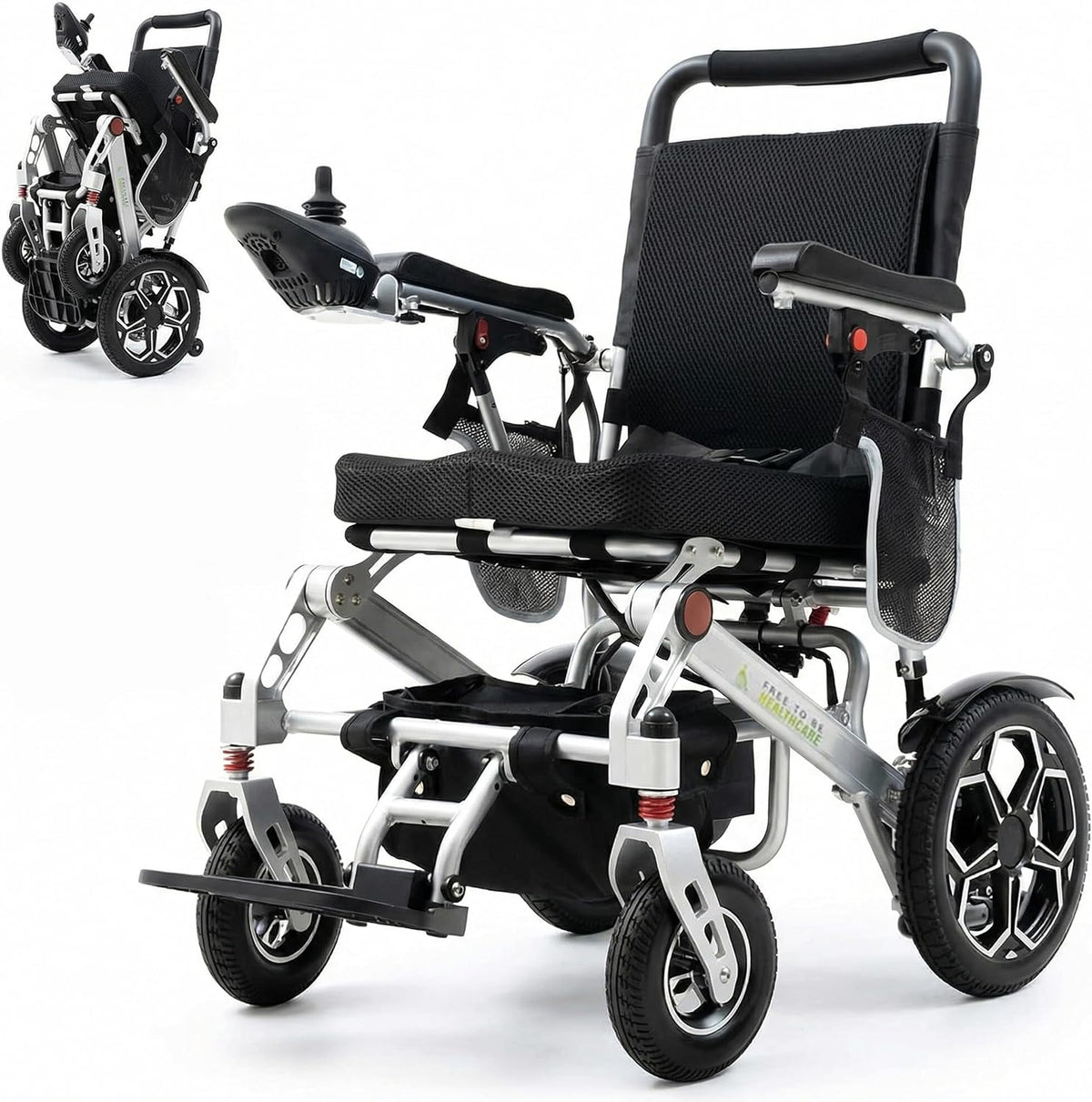 Lightweight Folding Electric Wheelchair Portable Mobility Chair with Lithium Battery