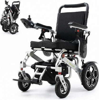 Lightweight Folding Electric Wheelchair Portable Mobility Chair with Lithium Battery