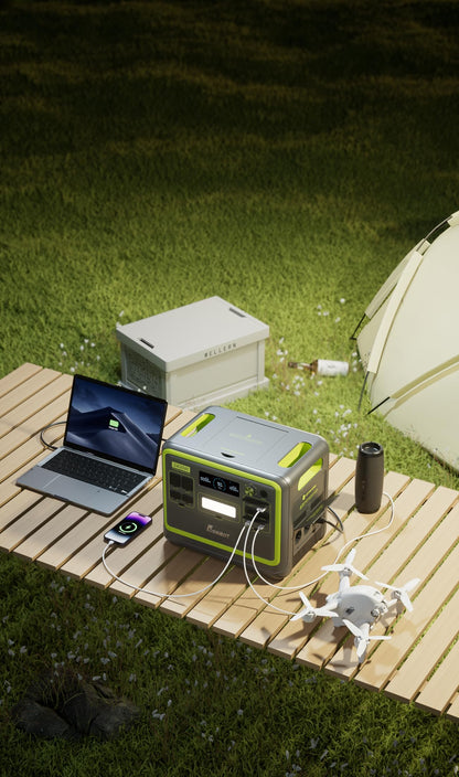 FOSSiBOT F2400 Portable Power Station Update Lightweight, silent, and efficient UPS with 2048Wh LiFePO4,3 x 240V AC Outputs 2400W,100W USB-C Output