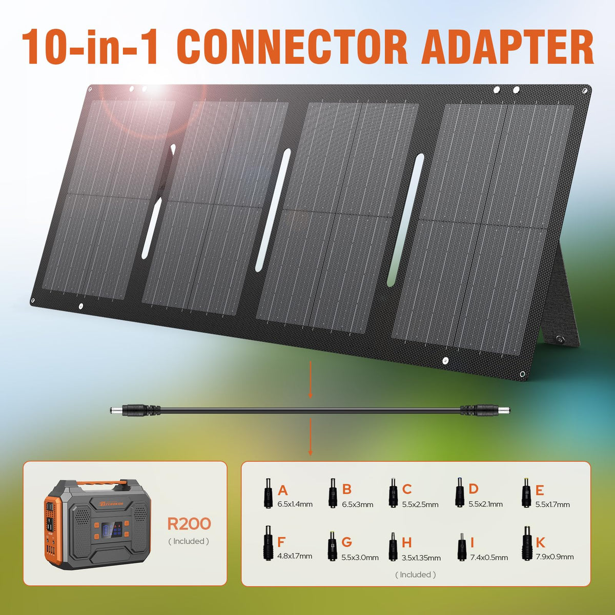 300W Portable Power Station with 60W Foldable Solar Panel