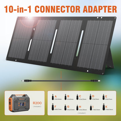 300W Portable Power Station with 60W Foldable Solar Panel
