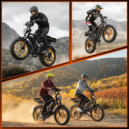 Electric Bicycle with 1500W Motor, 48V 15Ah Removable Battery, 7-Speed Gears, 20-Inch Wheels