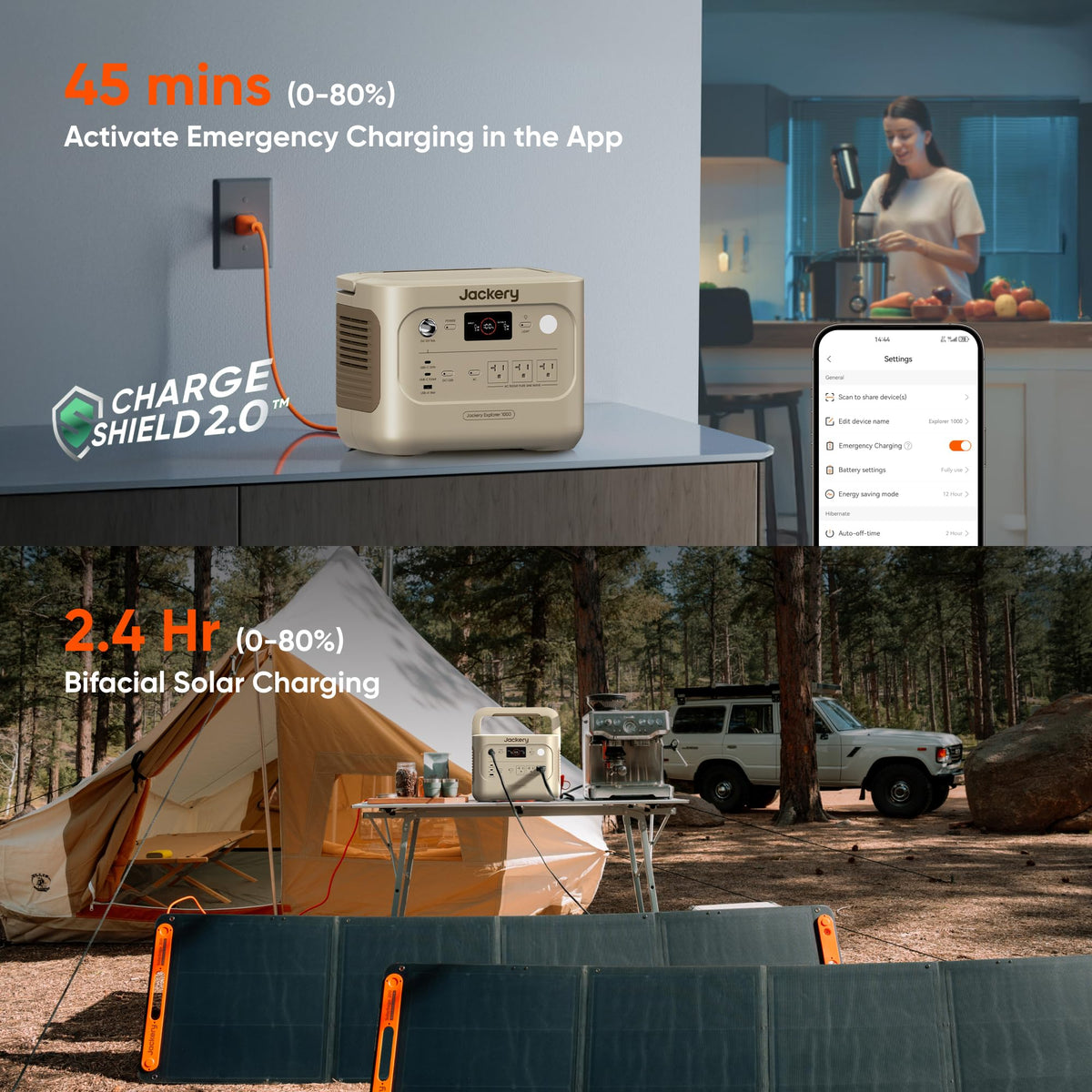 1000W Portable Power Station 1070Wh LiFePO4 Battery Backup