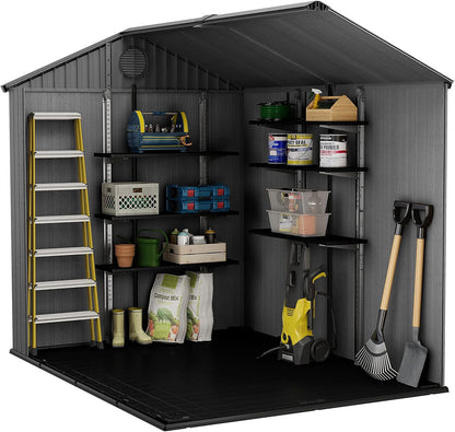 Large Outdoor Garden Storage Shed Weather Resistant Resin Double Door