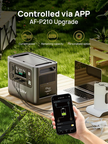 2048Wh Portable Power Station 2400W LiFePO4 Battery Solar Generator with UPS