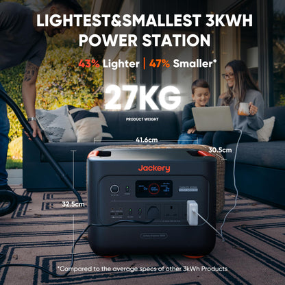 Jackery Explorer 3000 v2 Portable Power Station, 3072Wh Camping Power Pack