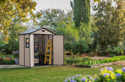 6 x 5 ft Outdoor Garden Storage Shed with Double Doors & Ventilation