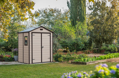 6 x 5 ft Outdoor Garden Storage Shed with Double Doors & Ventilation