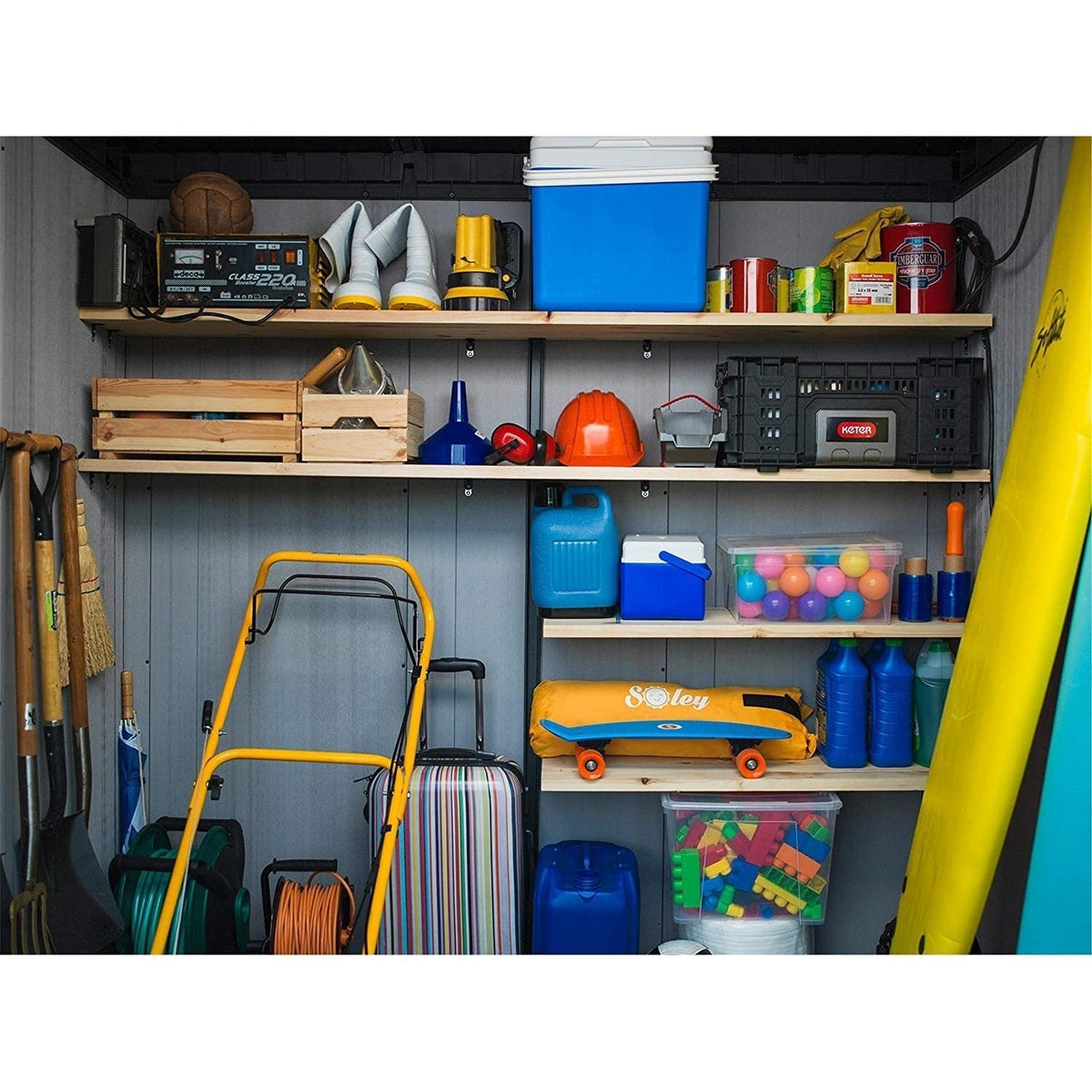 11x 7 Artisan Heavy Duty Plastic Pent Shed – Grey