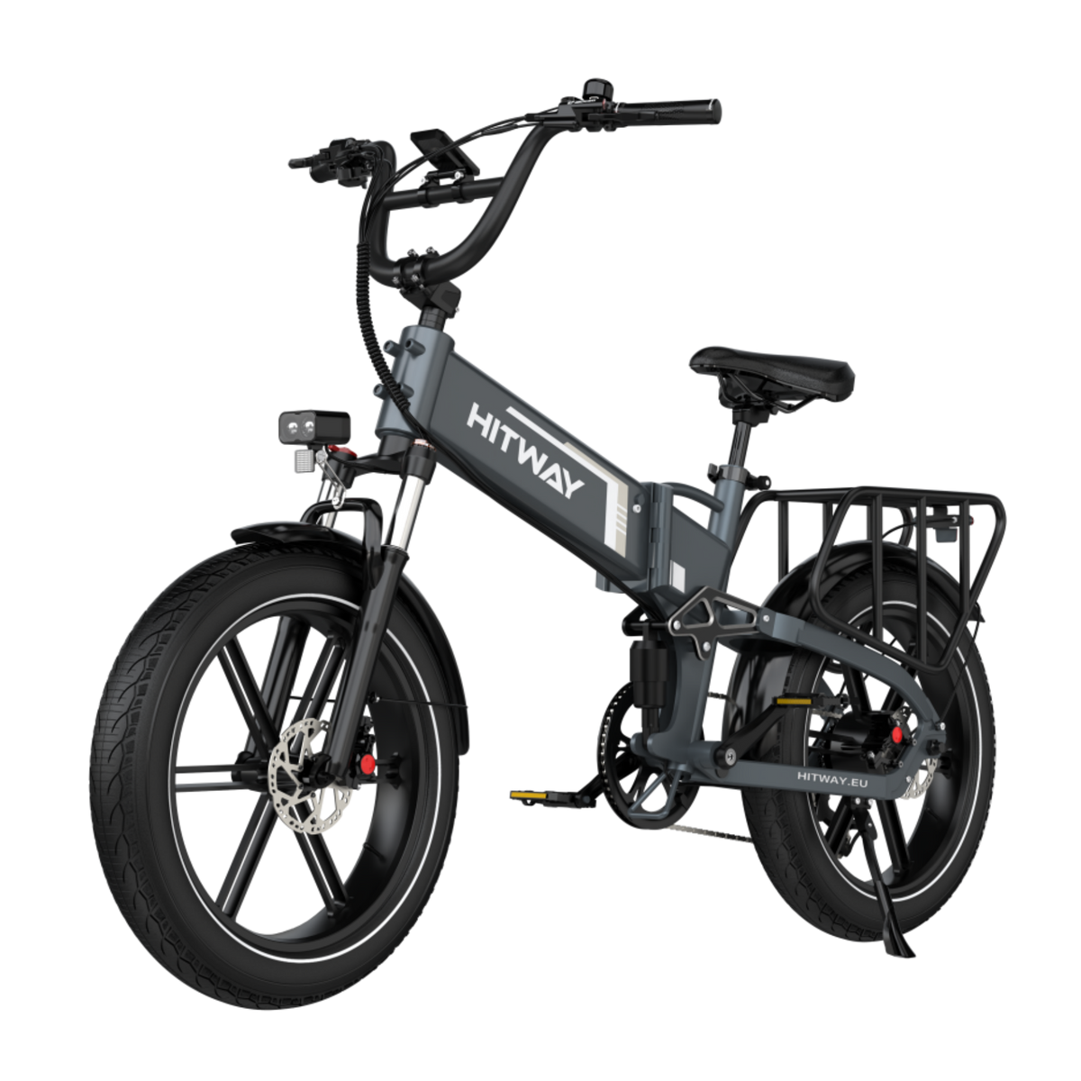Foldable Electric Bike with 250W Motor, 48V Battery, Fat Tires, Dual Suspension