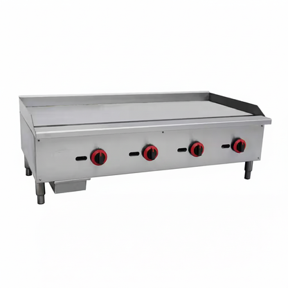 48 In. Commercial Griddle Gas Cooktop in Stainless Steel with 4 Burners